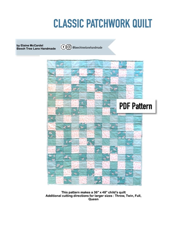 Image of Classic Patchwork Quilt PDF Pattern