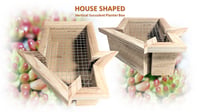Image 3 of Vertical Succulent Planter Box - 13" HOUSE Shaped Planter Box