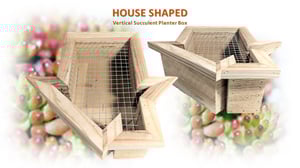 Image of Vertical Succulent Planter Box - 13" HOUSE Shaped Planter Box
