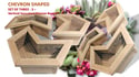 Vertical Succulent Planter Boxes: Chevron/Arrow Shaped Set of 3
