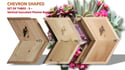 Vertical Succulent Planter Boxes: Chevron/Arrow Shaped Set of 3