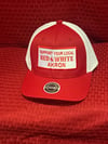 Flex Fit - Sticker Hat- Red & White