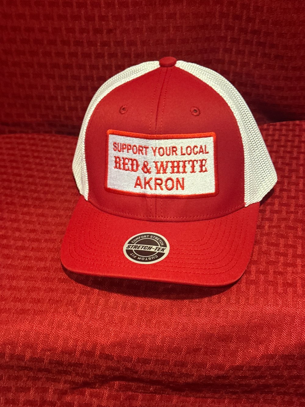 Flex Fit - Sticker Hat- Red & White