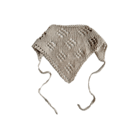 Image 1 of Knit lace bandana in beige