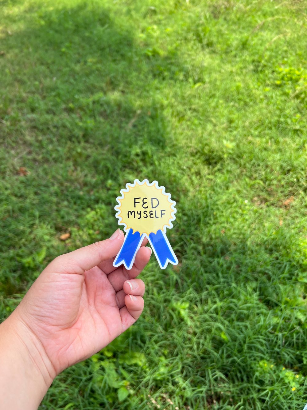 Image of fed myself blue ribbon