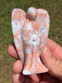 Image 2 of Pink Petal Agate Angel Carving #2467