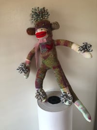 Image 4 of “Bubbles” the tie dyed SOCK MONKEY! 