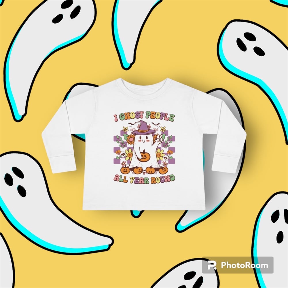 Image of “I ghost people all year round” toddler long sleeve tee 