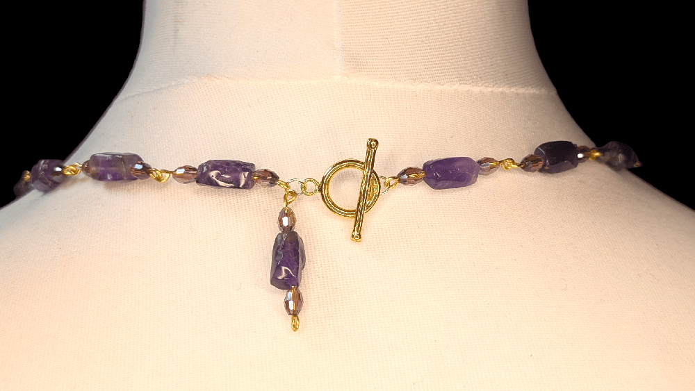 Image of OOAK Amethyst & Orchid Necklace