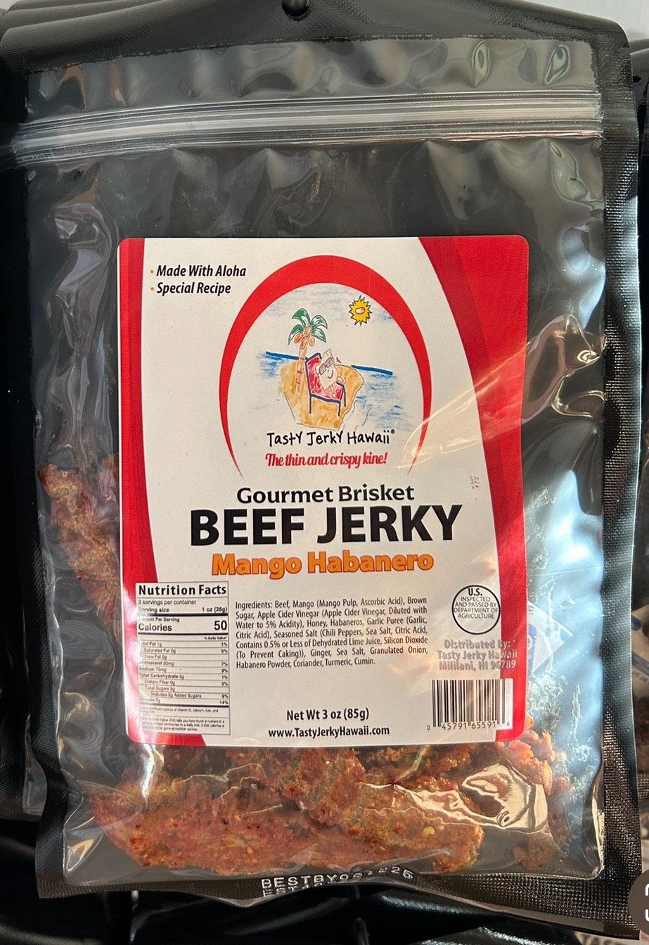 Image of Brisket beef jerky soft mango habanero 