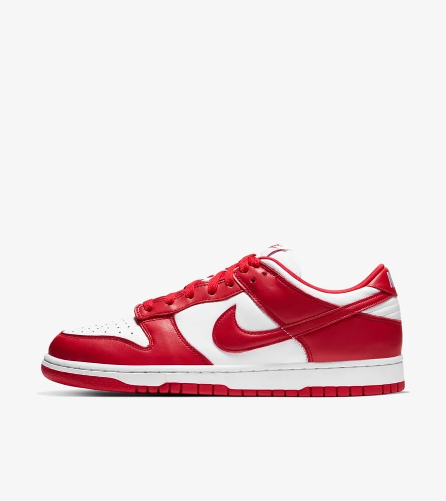 Image of Nike Dunk Low "Red And White"