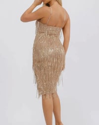 Image 3 of Hope Side Slit Bodycon Fringe Sequins Mini Dress