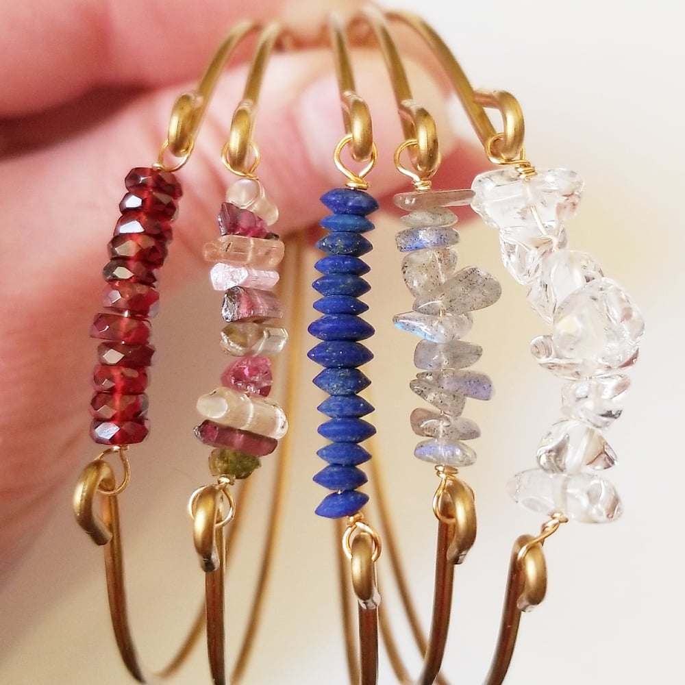 Image of Gemstone Bangle Bracelets