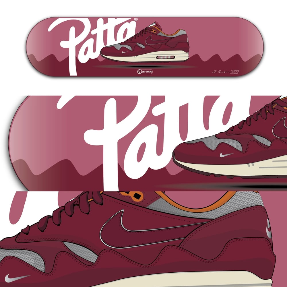 Image of Air max 1 x patta "the wave" maroon.
