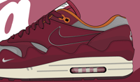 Image 4 of Air max 1 x patta "the wave" maroon.