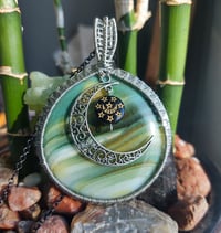 Image 3 of Silver Agate Moon Pendant 