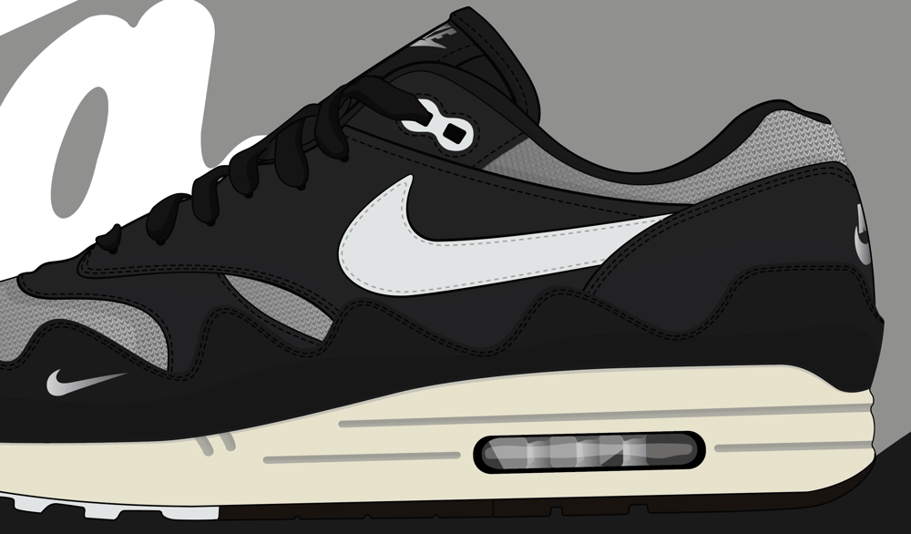 Image of Air max 1 x patta "the wave" Black