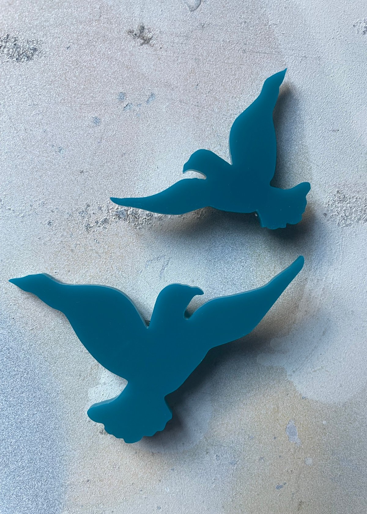 Image of Set of 2 x flying birds - Teal