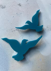Set of 2 x flying birds - Teal