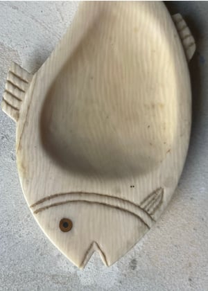 Image of Vintage Small Hand carved fish dish / tray 