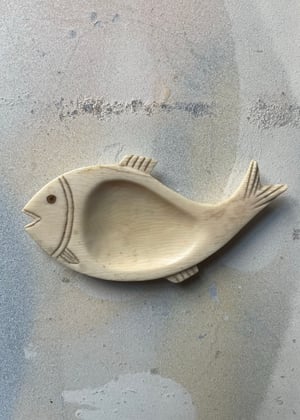 Image of Vintage Small Hand carved fish dish / tray 