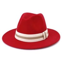 Image 4 of Wide brim Fedora w/hat band