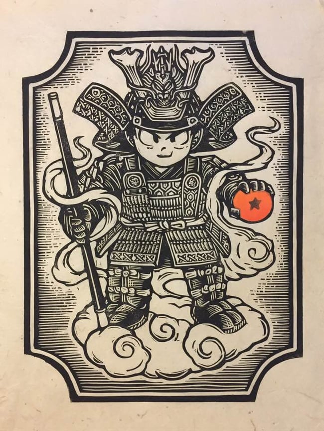 Kid Goku Block Print