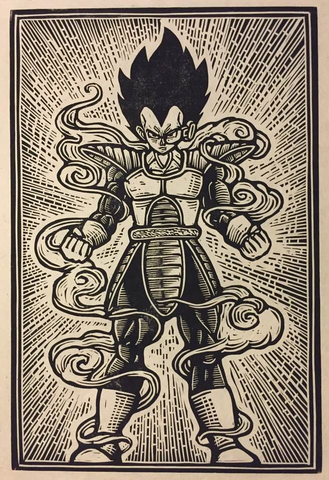 Vegeta Block Print