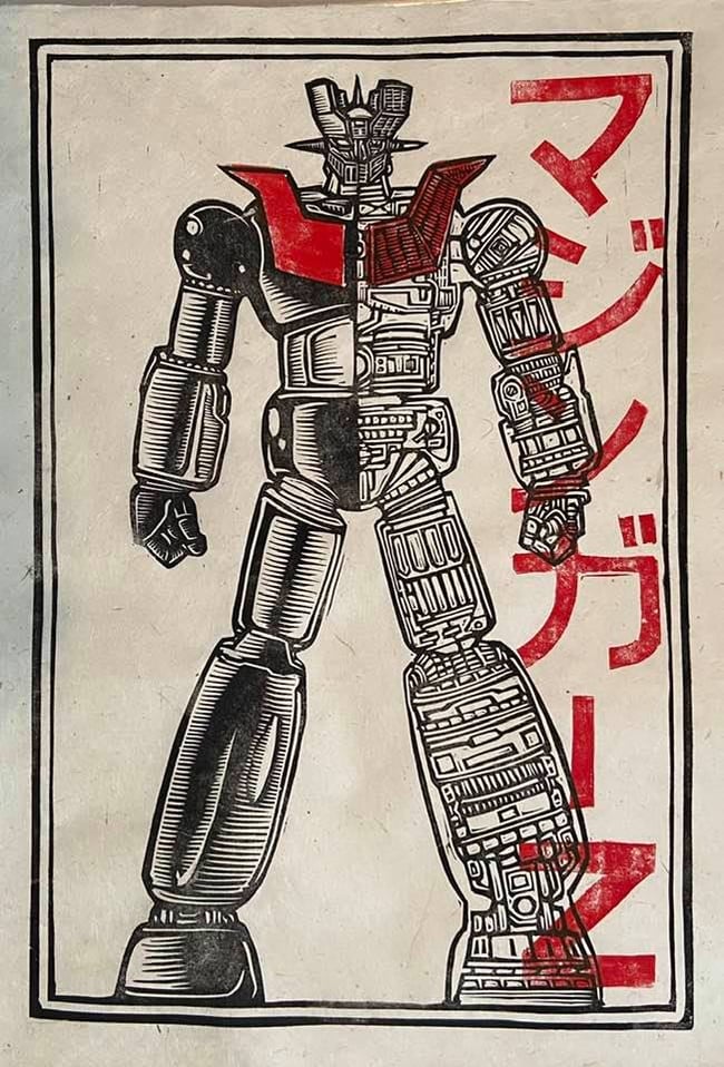 Mazinger Z Block Print