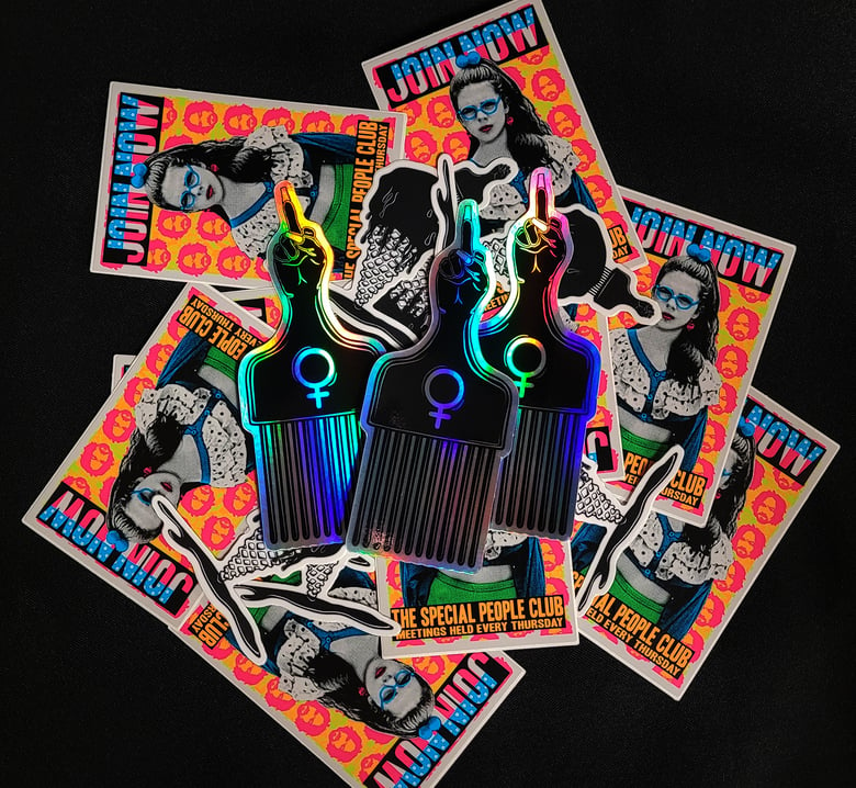 Image of MBMC Afro Comb Holographic Sticker