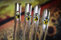 Image 2 of Bee Glass Drinking Straws 