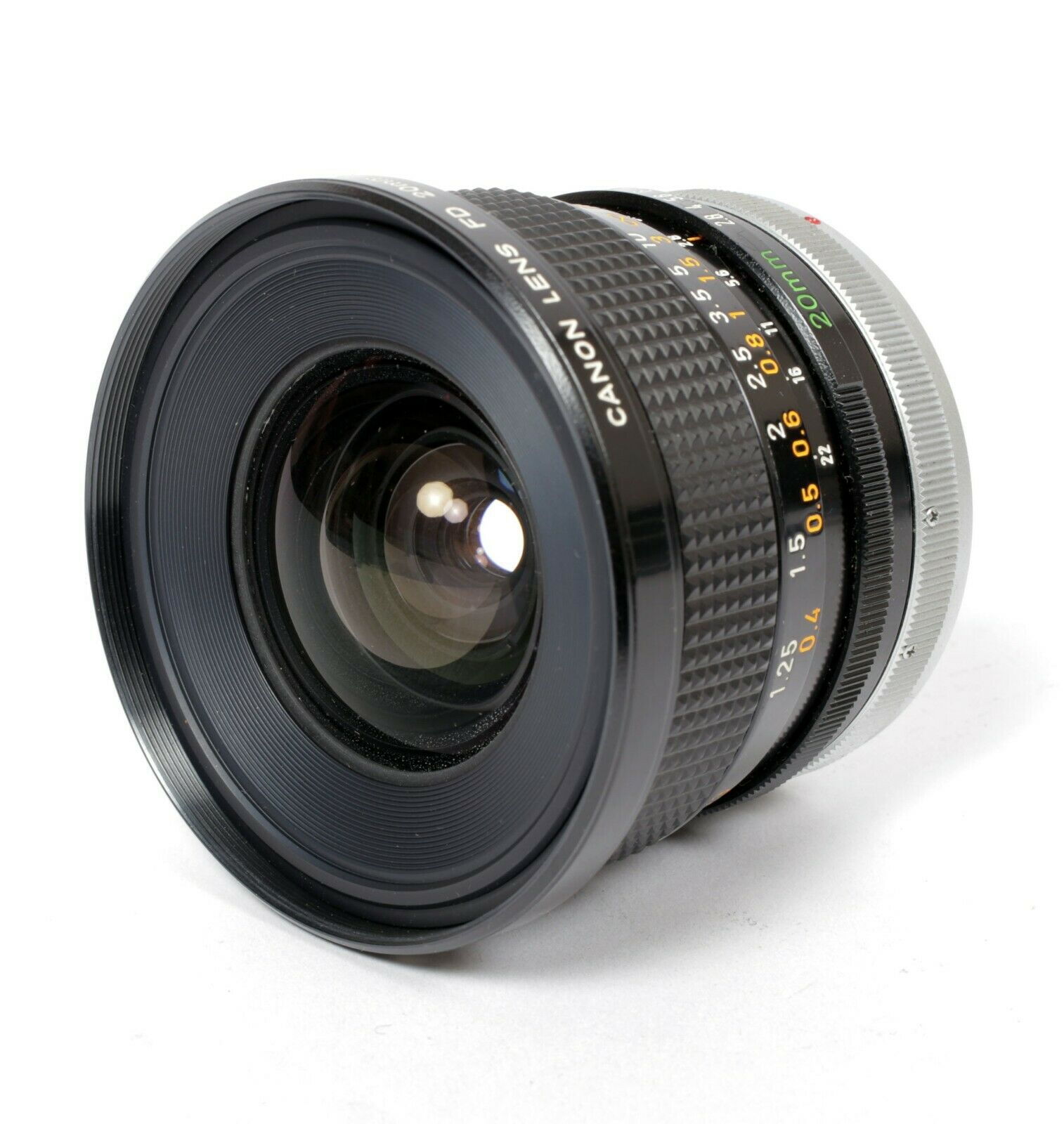 Canon FD 20mm F2.8 S.S.C. lens with caps | CatLABS