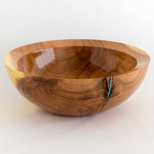 Image of Mesquite Bowl with Turquoise Inlay