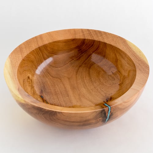 Image of Mesquite Bowl with Turquoise Inlay