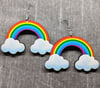 Wooden Rainbow Pride Earrings