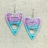 Purple Blue Glitter Planchette Earrings