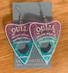 Purple Blue Glitter Planchette Earrings