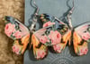 Wooden Rose Butterfly Earrings