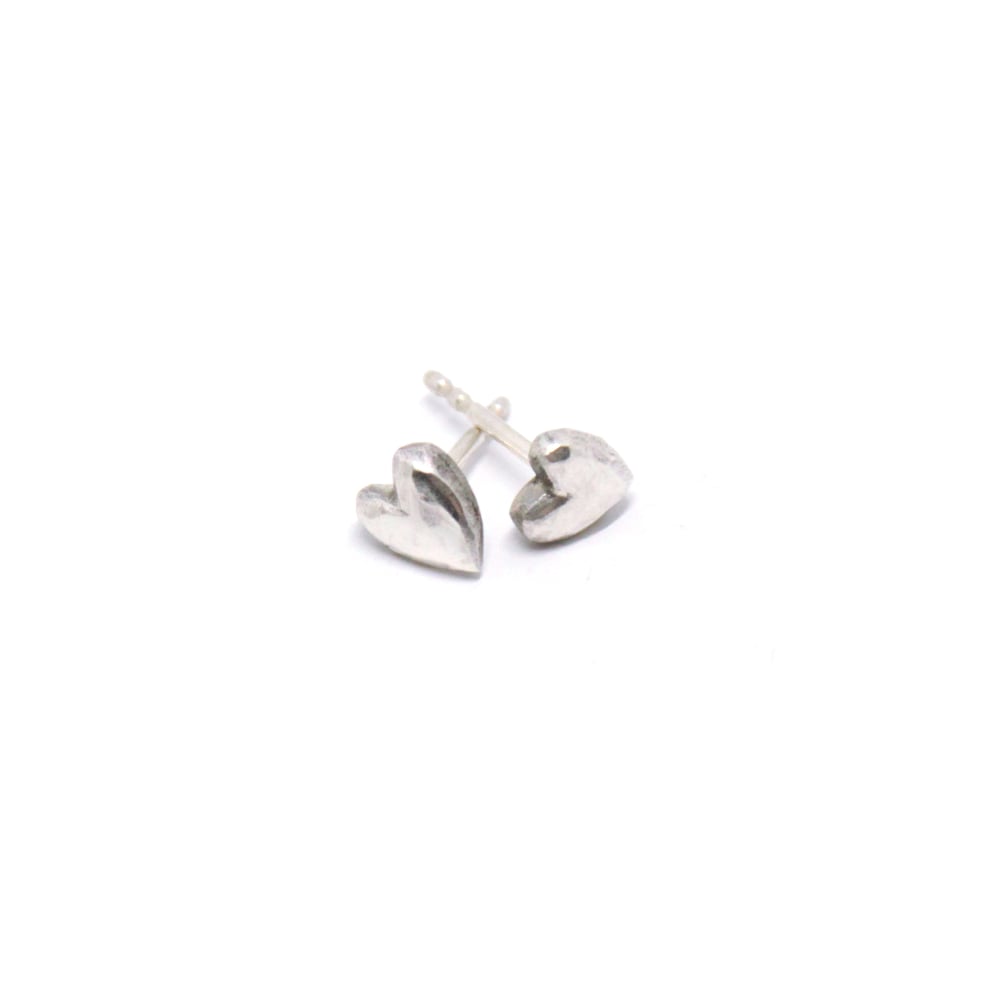 Image of EXTREMELY TINY HEART EAR STUDS