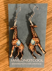 Image 2 of Wooden Circus Giraffe Earrings