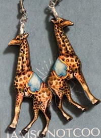 Image 3 of Wooden Circus Giraffe Earrings
