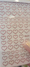 Heart Outline  Decal Sheet ( 1 SHEET)