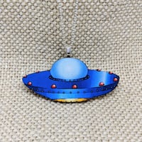 Image 1 of Wooden Spaceship Necklace