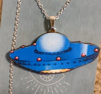 Image 2 of Wooden Spaceship Necklace