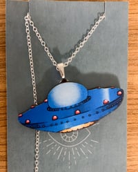 Image 3 of Wooden Spaceship Necklace