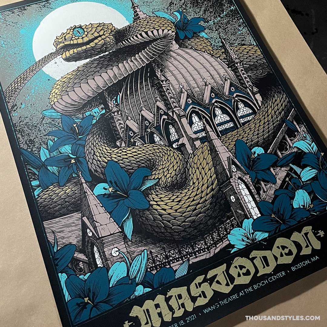 Mastodon Official Concert Poster - 11.18.21 Boston - AP Edition