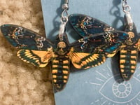 Image 2 of Wooden Death's Head Moth Earrings