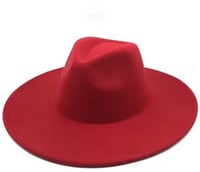 Image 2 of XL 60CM SOLID RED (WIDE BRIM)