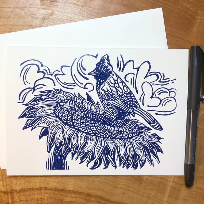 Stellar's Jay greeting card