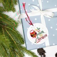 Image 2 of Acrylic ornament ho ho ho Pour the Merlot